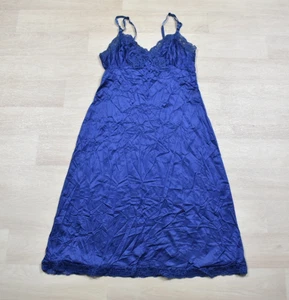 Lencería Pinup Años 70 Nylon y Encaje Sin Mangas Completas Azul De Colección Años 70 - Imagen 1 de 4