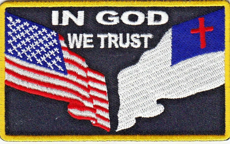 IN GOD WE TRUST Iron On Patch Religious  - Image 1 of 1