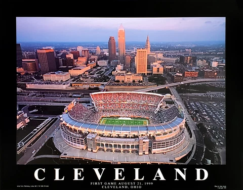 Cleveland Browns Stadium Inaugural Game AERIAL VIEW Premium NFL 22x28 Poster Cover