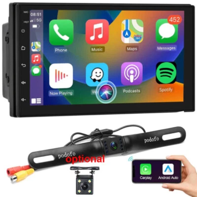 METEESER Double 2Din 7" Car Apple/Andriod Car Play Touch Screen Stereo Bluetooth Radio