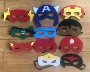 Superhero Masks Super Hero Masks Kids Party Birthday 11 altogether - FREEPOST - Picture 1 of 13
