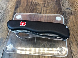 Pre-Owned VICTORINOX SWISS ARMY RESCUE TOOL POCKET KNIFE BLACK ONE HAND TREKKER - Picture 1 of 18
