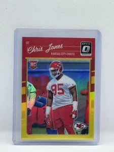 2016 Chris Jones Optic Red Yellow Holo Rookie RC Color Match Kansas City Chiefs - Picture 1 of 2