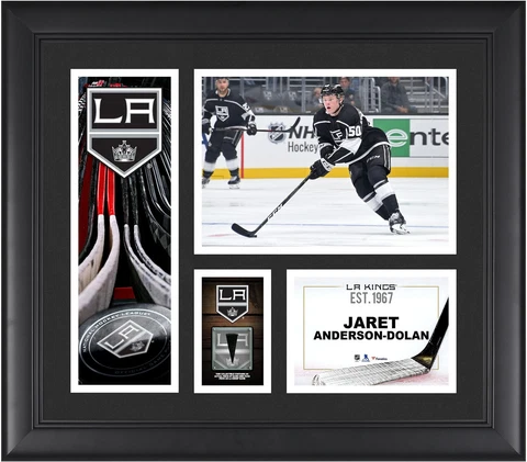 Jaret Anderson-Dolan LA Kings Frmd 15" x 17" Player Collage & Piece of GU Puck Cover