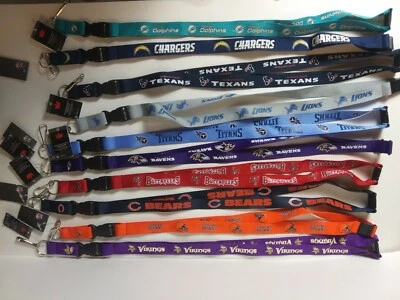 NFL TEAM LICENSED LANYARD-ID HOLDER,KEYCHAIN KEY RING DETACHABLE CLIP NEW - Image 1 of 2