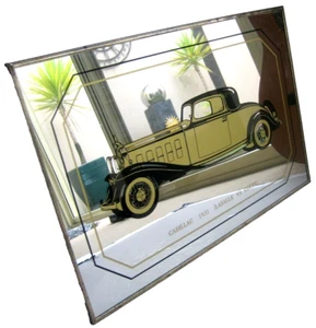 Vintage Japanese CADILLAC 1931 (LASALLE V8 COUPE) Bar Mirror (31 cm x 46 cm) - Picture 1 of 9
