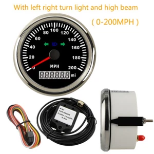 Velocímetro GPS 85 mm 200 mph con luces giratorias izquierda derecha y haz alto impermeable - Imagen 1 de 6