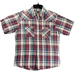 Vintage Western Fashions Men’s Plaid Short Sleeve Pearl Snap Cowboy Shirt - Picture 1 of 9