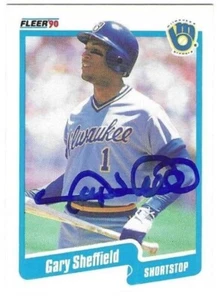 Autographed GARY SHEFFIELD  1990 Fleer Milwaukee Brewers card #336 w/COA - Picture 1 of 1