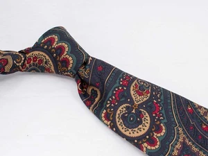 Vintage Burberry Silk Tie Multicolor Paisley Men's Luxury Necktie Italy - Picture 1 of 5