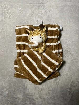 SL Home Fashions Brown White Stripe Blanket Giraffe Security Lovey 2 Piece Set - Image 1 of 3