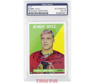 Tarjeta de reimpresión firmada autografiada por Bobby Hull 1958-59 #66 PSA - Imagen 1 de 2