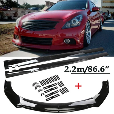 Front Bumper Chin Lip Spoiler Splitter Side Skirt BodyKit For Infiniti Q45Q60 70 Foto 1 de 4