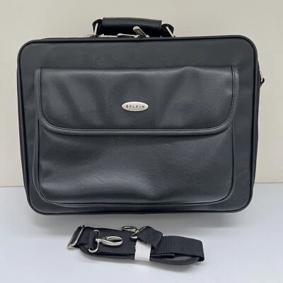 Belkin Providence Street Case Koskin Leather Black Laptop Bag Travel Carry On - Image 1 of 4