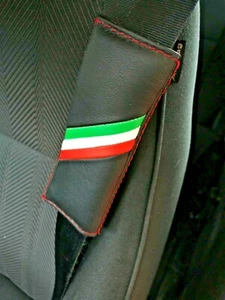 Safety Belt Cover Safety Padding In Genuine Leather And Tricolor - Picture 1 of 4