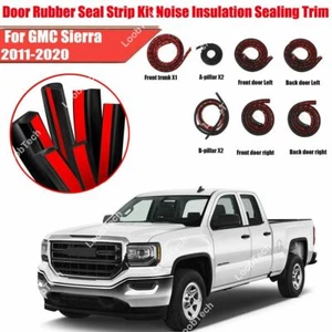 For GMC Sierra 2011-20 Door Rubber Seal Strip Kit Noise Insulation Sealing Trim - Picture 1 of 14