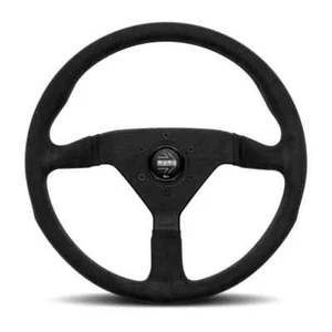 Momo Montecarlo 350mm Lightweight Aluminum Black Alcantara Racing Steering Wheel - Picture 1 of 1
