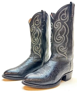 Botas Occidentales Tony Lama CT871 Negras Suaves Avestruz Vaquero Talla 9D 9 D - Imagen 1 de 11