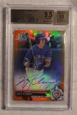 Kacy Clemens #11/25 Orange Refractor 2017 Bowman Chrome Draft BGS 9.5/10 - Aliz - Image 1 of 3