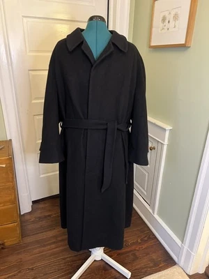 De colección. Abrigo Joseph Aboud 100% Lana Negro con Bolsillos, Cinturón y Pliegue Trasero 44R Foto 1 de 4