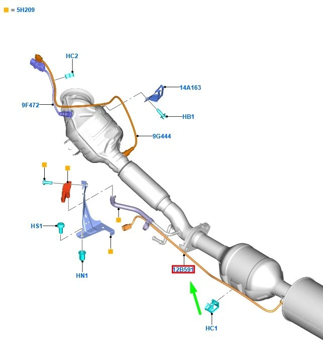 FORD TRANSIT CONNECT MK2 Capteur de température de catalyseur d'échappement 2249 - Photo 1/2