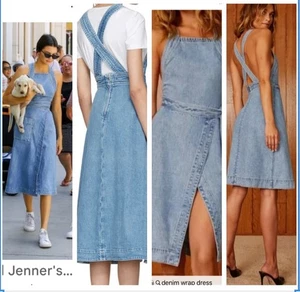 NUEVO CON ETIQUETAS Aritzia Kendall Estilo Denim Vaquero Vestido Cruzado Espalda 6 - Imagen 1 de 8