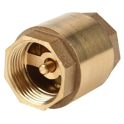 3/4" NPT Inline Check Valve Brass Spring Loaded 200 psi - Image 1 of 3