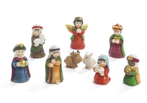 Krippenset Krippengruppe 9 Motive Kinder 8 cm aus Resin - Bild 1 von 3
