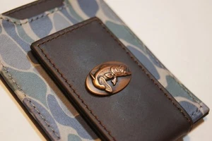 Cartera ZEP-PRO OLD SCHOOL Verde y Gris CAMO Bajo Cuero Bolsillo Frontal - Imagen 1 de 5