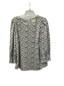 Melloday Größe L Pullover Bluse gepunktet weiß Puffärmel - Bild 1 von 8