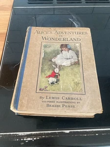 Vintage 1930er Alice's Adventures in Wonderland Hardcover Buch Farbbilder - Bild 1 von 13