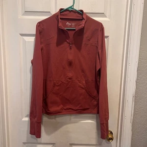 ZYIA Active XXXL Salmon Pullover 3/4 Zip Jacket Athletic Top Thumb Hole Plus - Picture 1 of 6