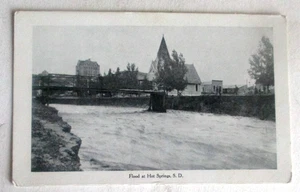 Vintage 1910er Prelinen Postkarte der Überschwemmung in heißen Quellen, S D - Bild 1 von 2