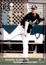 2001 Birmingham Barons Grandstand #1 Edwin Almonte New York NY Baseball Card