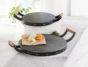 Mud Pie E8 Bistro Home Decor Kitchen Dining Studded Tin Metal Tray Large 16x24in - Picture 1 of 2