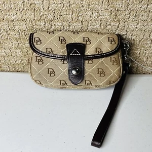 DOONEY & BOURKE Wristlet Vintage MONOGRAM Canvas Snap Wallet - Picture 1 of 8