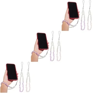 3 Pieces Mobile Phone Chain Beads Charm Strap Accessories Crystal Charms - Zdjęcie 1 z 12