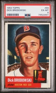 1953 Topps #69 Dick Brodowski Red Sox PSA 6 - EX/MT - Picture 1 of 2