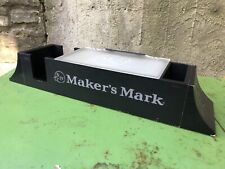 HTF Maker's Mark Bourbon Lidded Condiment Tray Bar Caddy Napkin Wood LARGE Look!