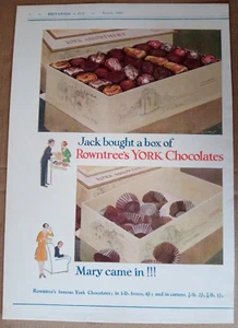 ANUNCIO DE REVISTA DE COLECCIÓN Rowntree's York Chocolates Britannia & Eve Agosto 1929 - Imagen 1 de 1