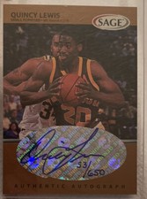 Quincy Lewis Minnesota Basketball Autograph Sage Rookie Card 1999 NBA /650 Auto