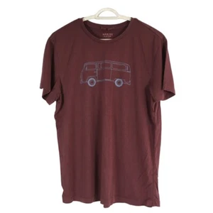 MARINE LAYER Crewneck T-Shirt, Men's M, Maroon with Van Graphic 13272 - Picture 1 of 9