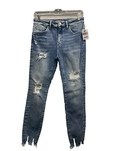 Jeans Mavi da donna 27x27 TESS alto alto skinny distrutto orlo grezzo blu - Foto 1 di 9