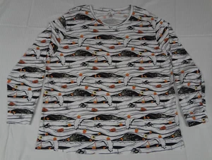 THE PLACE HALLOWEEN CANDY CORN SPIDER WHITE XL LONG SLEEVE WOMENS T-SHIRT J548 - Picture 1 of 3