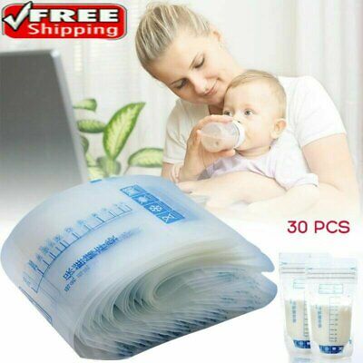 30 Baby Breast Milk Food Freezing Storage Bags Feeding Zipper Seal Pouch Safe EA • 12.71$