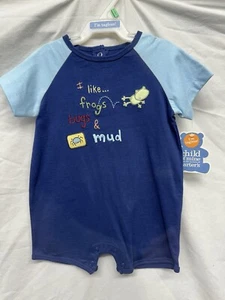 NWT Carters Child Of Mine Romper- Boys L 6-9 Months- One Piece- Embroidered - Picture 1 of 11