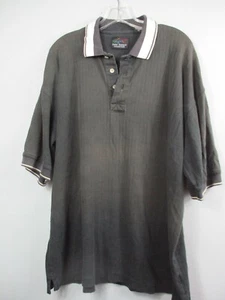 Greg Norman Men's Size Large L Solid Black 100% Cotton Short Sleeve Polo Shirt - Picture 1 of 12