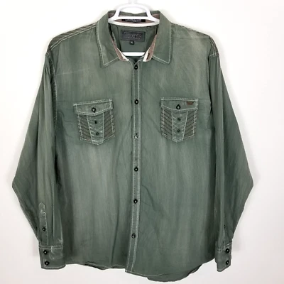 Camisa ROAR Foundation Edition Para Hombre Verde Manga Larga Con Botones Talla 3XL Bolsillos Foto 1 de 4