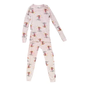Hanna Andersson Ballerina Pajama Set Girls Pink Long Sleeve Cotton Size 6-7 - Picture 1 of 13