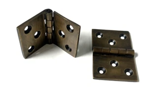 2 small hinges old aged style finials solid Brass box Watson heavy - Bild 1 von 9